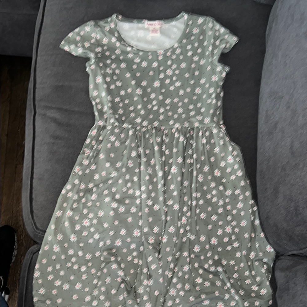 Floral Green Kids Dress
